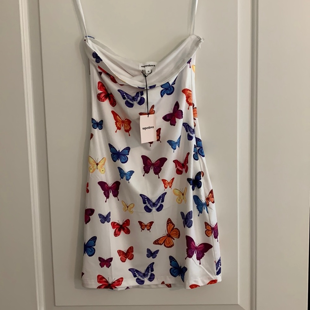 Superdown White Butterfly Dress